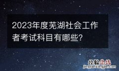 2023年度芜湖社会工作者考试科目有哪些？