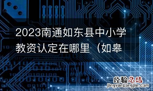 如皋市教师资格认定 2023南通如东县中小学教资认定在哪里