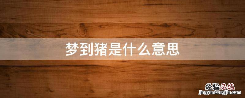 女人梦到猪是什么意思 梦到猪是什么意思