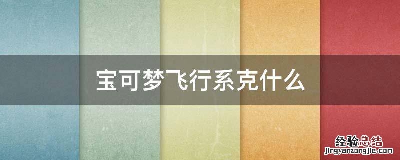 口袋妖怪飞行系克什么 宝可梦飞行系克什么