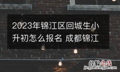 2023年锦江区回城生小升初怎么报名 成都锦江区回城生小升初怎样办理