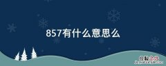 857到底是什么意思 857有什么意思么