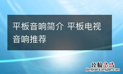 平板音响简介 平板电视音响推荐