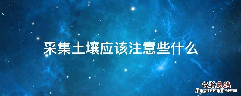 采集土壤应该注意些什么 土壤采集步骤