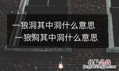 一狼洞其中洞什么意思 一狼洞其中洞什么意思?
