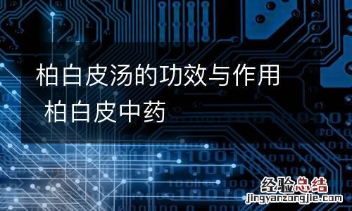 柏白皮汤的功效与作用 柏白皮中药