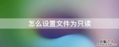 怎么设置文件为只读 怎么设置文件为只读和隐藏