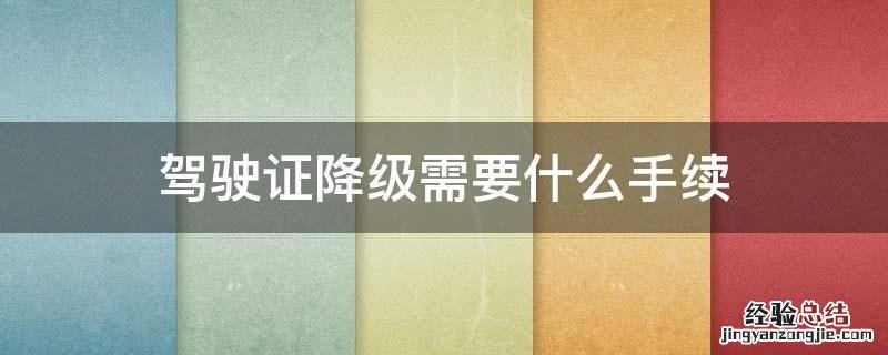 驾驶证降级需要什么手续 重庆驾驶证降级需要什么手续