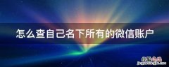 怎么查自己名下所有的微信账户 怎么查询自己名下的所有微信