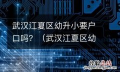 武汉江夏区幼升小要户口吗初中 武汉江夏区幼升小要户口吗？