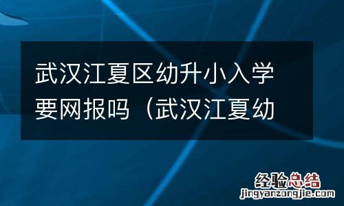 武汉江夏幼升小网上报名时间 武汉江夏区幼升小入学要网报吗