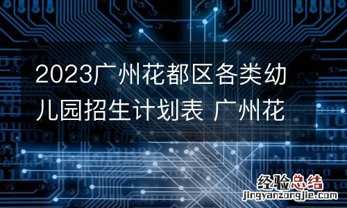 2023广州花都区各类幼儿园招生计划表 广州花都区幼儿园报名网站