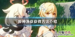 原神渔获鱼位置 原神渔获怎么得