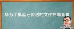 华为手机蓝牙传送的文件在哪查看 华为蓝牙传输文件在哪里查看