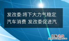 发改委:将下大力气稳定汽车消费 发改委促进汽车消费