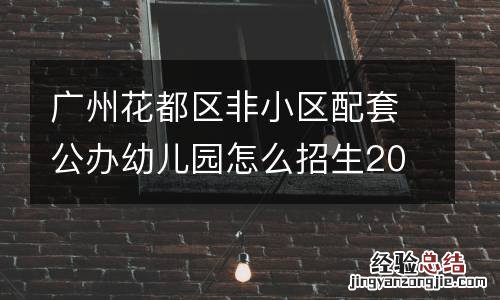 广州花都区非小区配套公办幼儿园怎么招生2023