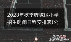 公办+民办 2023年秋季鲤城区小学招生时间日程安排表