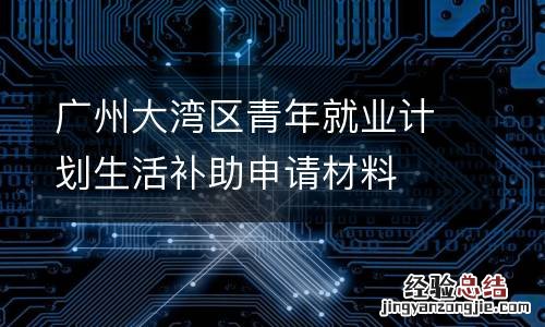 广州大湾区青年就业计划生活补助申请材料