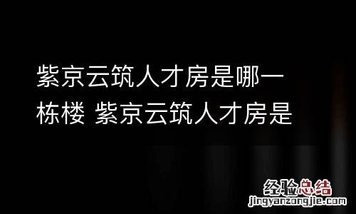 紫京云筑人才房是哪一栋楼 紫京云筑人才房是哪一栋楼的