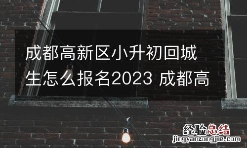 成都高新区小升初回城生怎么报名2023 成都高新区小升初回城生怎么报名2023
