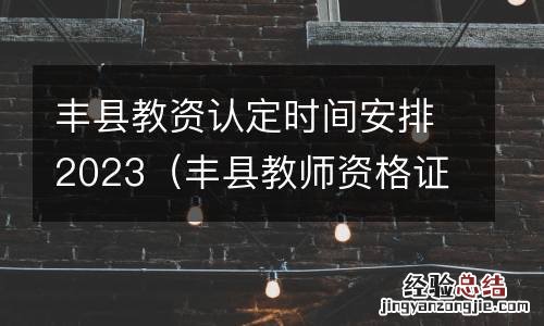 丰县教师资格证认定公告 丰县教资认定时间安排2023