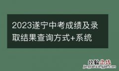 2023遂宁中考成绩及录取结果查询方式+系统