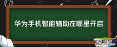 华为手机智能辅助在哪个界面 华为手机智能辅助在哪里开启