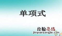 单项式的定义