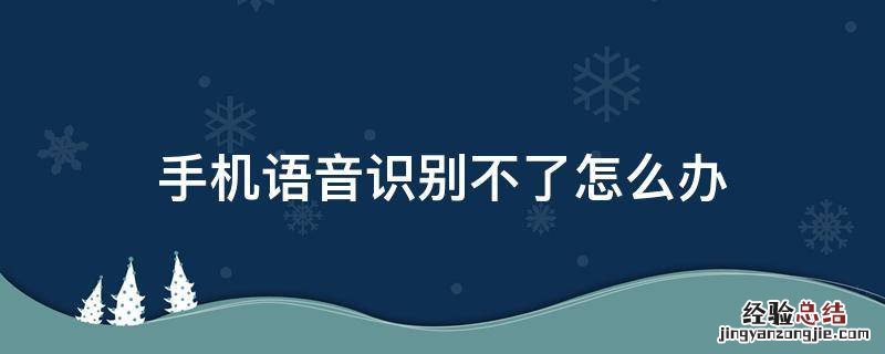 手机语音识别不了怎么办 手机语音识别不出来怎么办