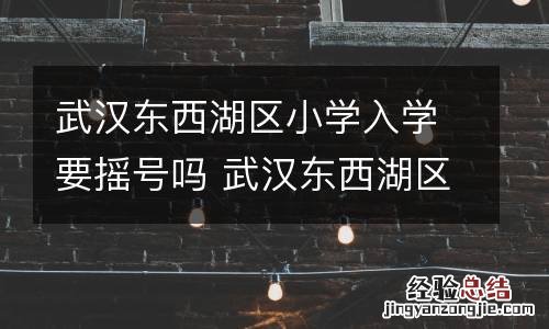 武汉东西湖区小学入学要摇号吗 武汉东西湖区小学入学条件