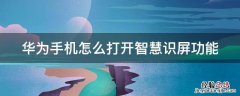 华为手机怎么打开智慧识屏功能键 华为手机怎么打开智慧识屏功能