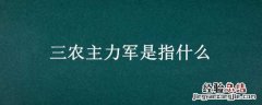 三农的主力军是什么的主力机构 三农主力军是指什么