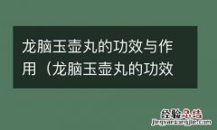 龙脑玉壶丸的功效与作用及副作用 龙脑玉壶丸的功效与作用