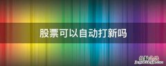 股票可以自动打新吗 股票什么情况下可以打新