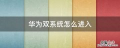 华为双系统怎么进入隐私空间 华为双系统怎么进入