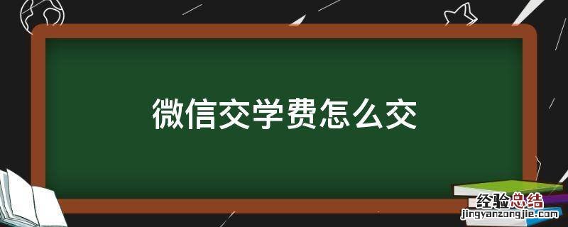 微信交学费怎么交不上去 微信交学费怎么交