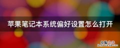 苹果笔记本系统偏好设置怎么设置 苹果笔记本系统偏好设置怎么打开