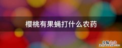 樱桃的果蝇什么时候用药防治 樱桃有果蝇打什么农药