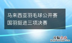 马来西亚羽毛球公开赛国羽挺进三项决赛