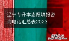 辽宁专升本志愿填报咨询电话汇总表2023
