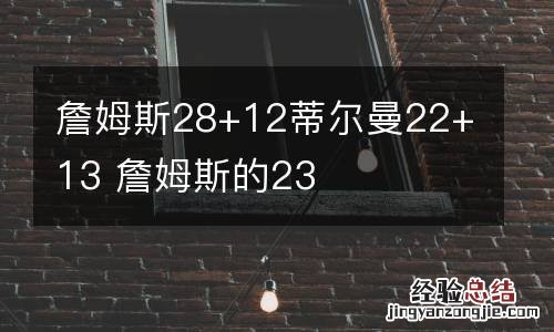 詹姆斯28+12蒂尔曼22+13 詹姆斯的23
