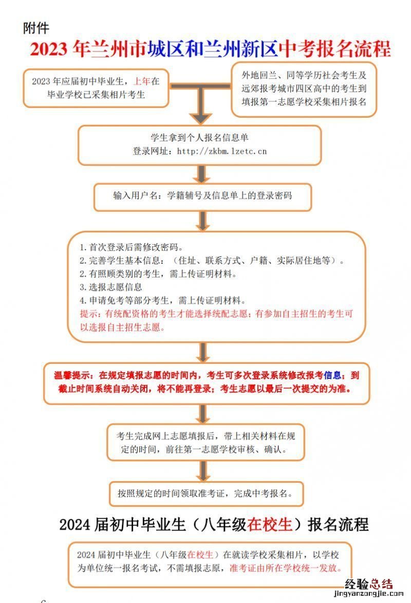兰州市中考招生方案 2023兰州城区中考招生报名流程