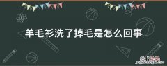 羊绒衫洗了掉毛是怎么回事 羊毛衫洗了掉毛是怎么回事