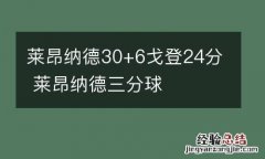 莱昂纳德30+6戈登24分 莱昂纳德三分球