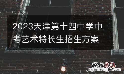 2023天津第十四中学中考艺术特长生招生方案