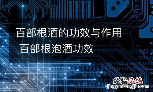 百部根酒的功效与作用 百部根泡酒功效