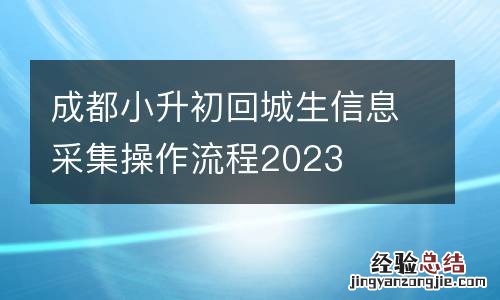 成都小升初回城生信息采集操作流程2023
