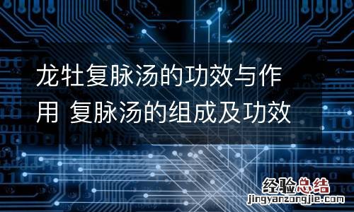 龙牡复脉汤的功效与作用 复脉汤的组成及功效