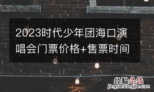 2023时代少年团海口演唱会门票价格+售票时间+官方售票平台