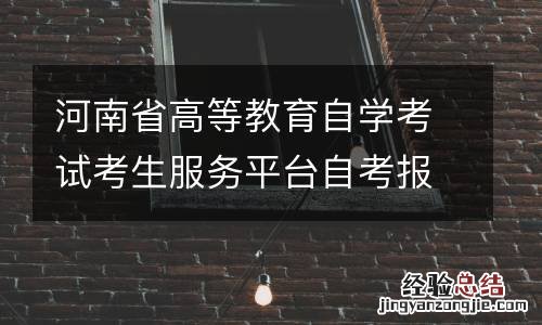 河南省高等教育自学考试考生服务平台自考报名入口